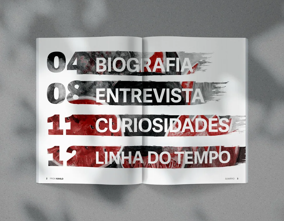 Mockup impresso da Revista Frida Kahlo