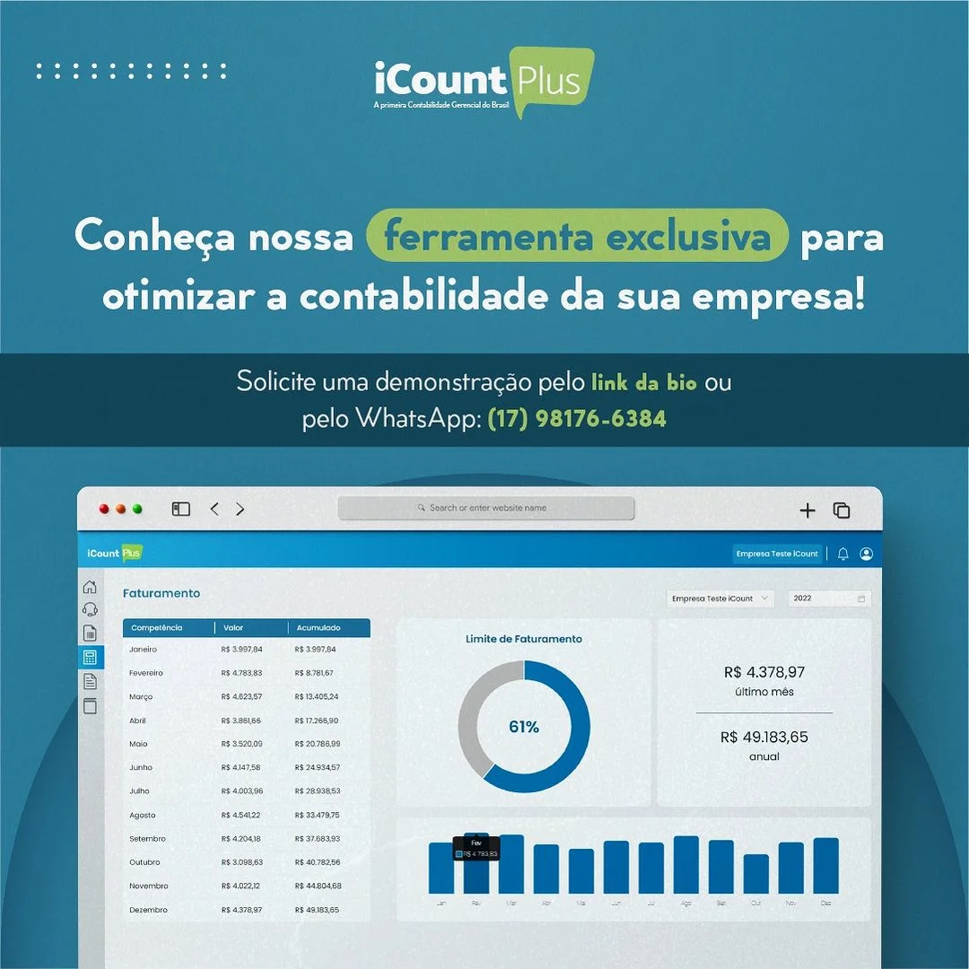 Publicações criadas para o Instagram da iCount Plus